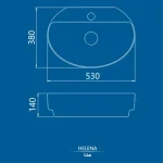 نقشه روشویی روکابینتی چینی کرد مدل هلنا 53